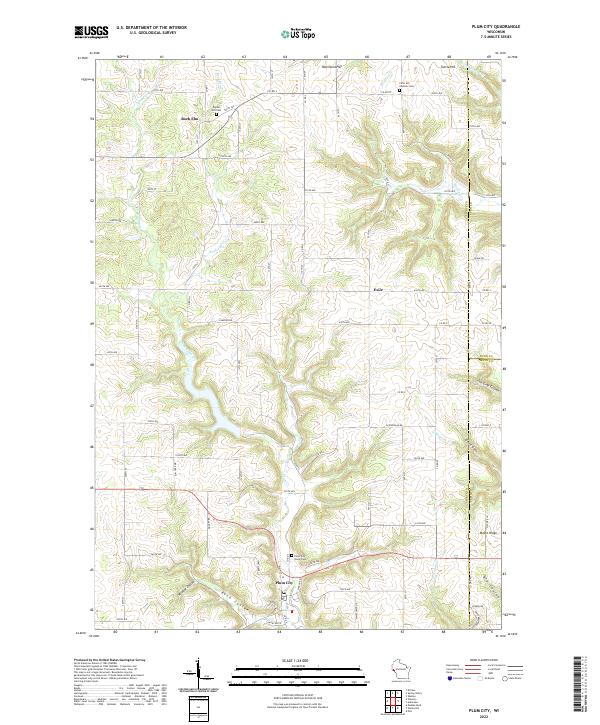Plum City, WI — USGS 7.5-minute topo (2022)