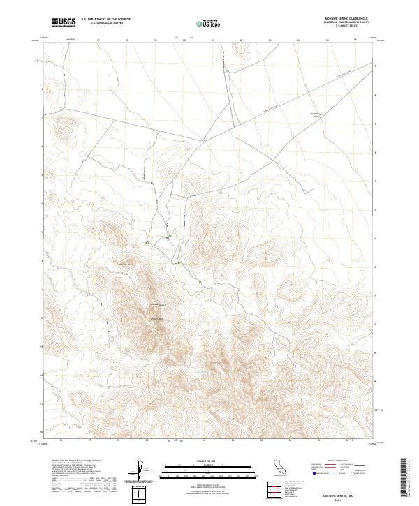 Mohawk Spring, CA — USGS 7.5-minute topo (2021)