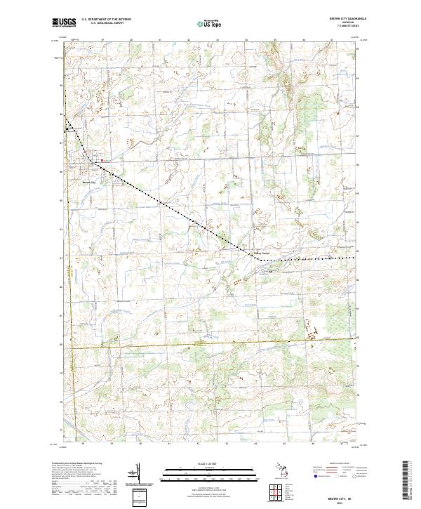 Brown City, MI — USGS 7.5-minute topo (2023)