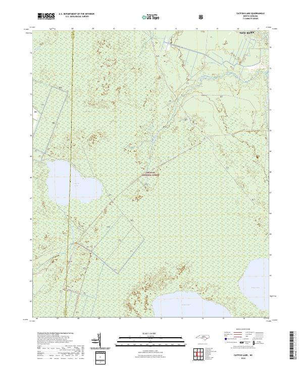 Catfish Lake, NC — USGS 7.5-minute topo (2022)