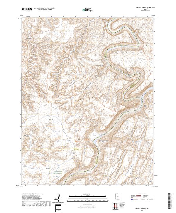 Spanish Bottom, UT — USGS 7.5-minute topo (2023)