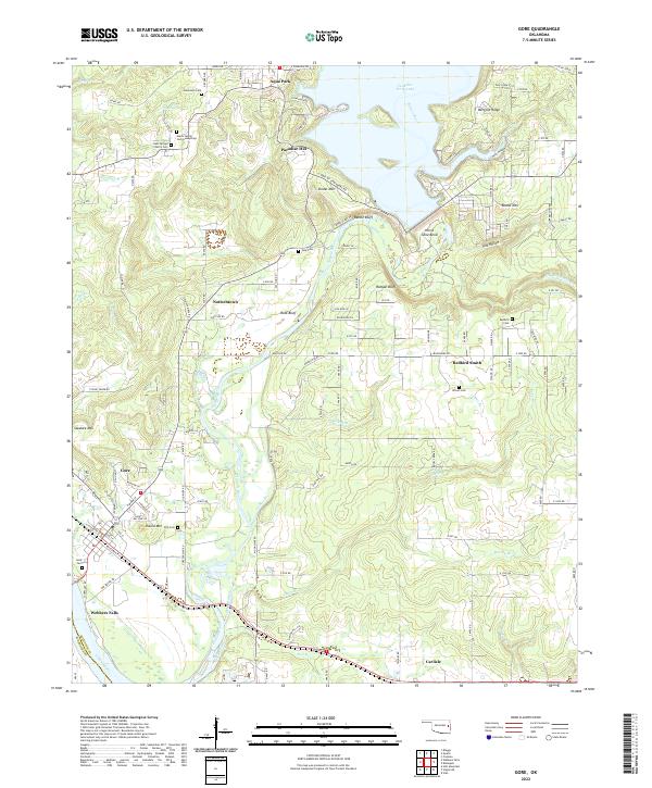 Gore, OK — USGS 7.5-minute topo (2022)