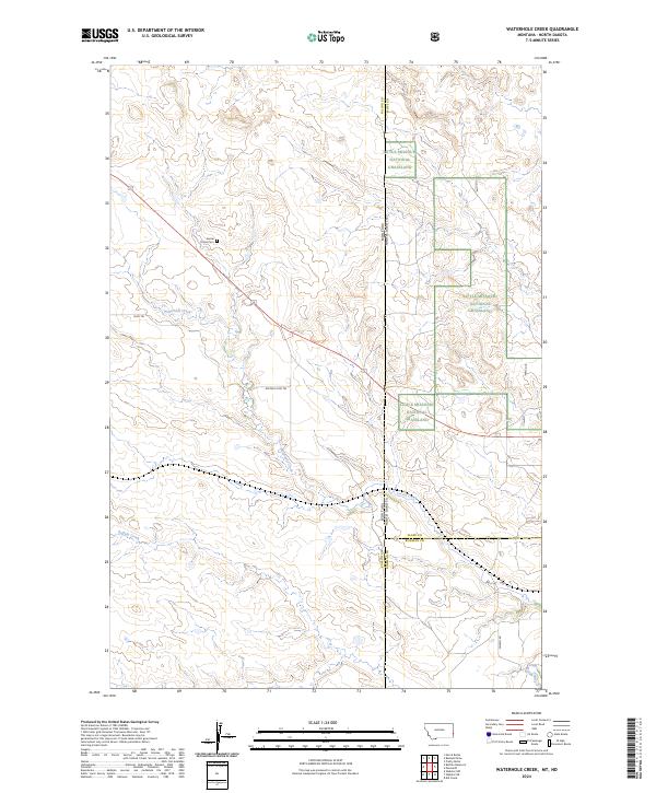 Waterhole Creek, MT-ND — USGS 7.5-minute topo (2024)
