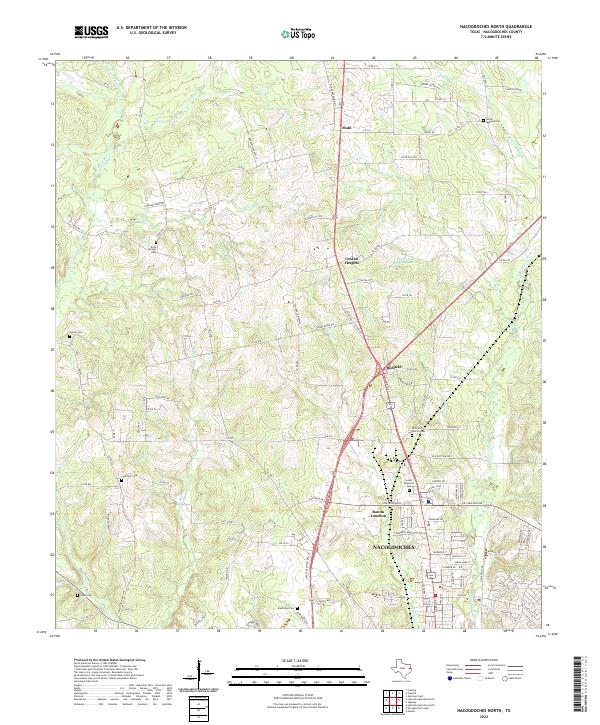 Nacogdoches North, TX — USGS 7.5-minute topo (2022)