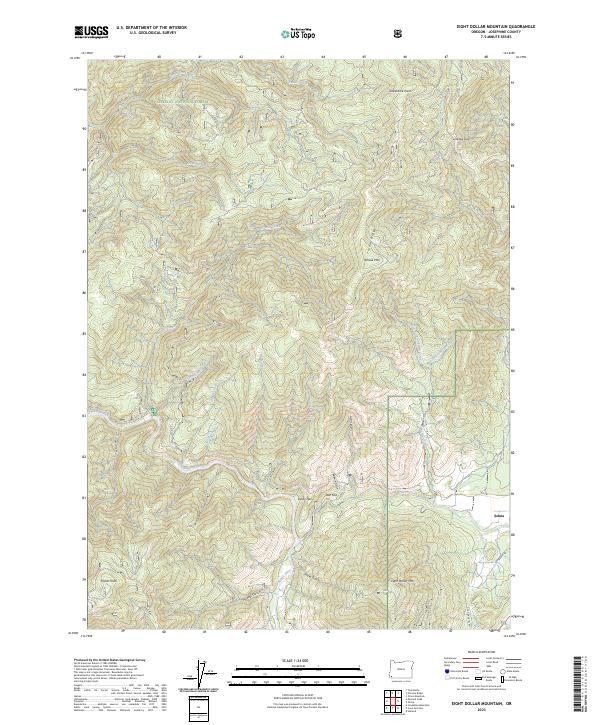 Eight Dollar Mountain, OR — USGS 7.5-minute topo (2023)