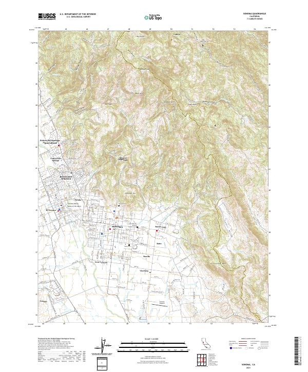 Sonoma, CA — USGS 7.5-minute topo (2021)