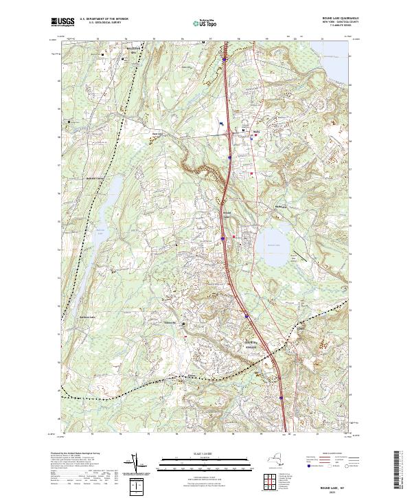 Round Lake, NY — USGS 7.5-minute topo (2023)