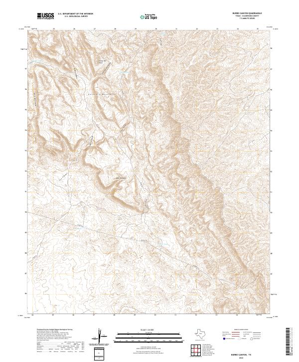 Burro Canyon, TX — USGS 7.5-minute topo (2022)