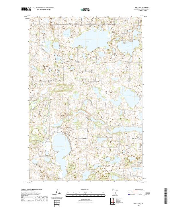 Wall Lake, MN — USGS 7.5-minute topo (2022)