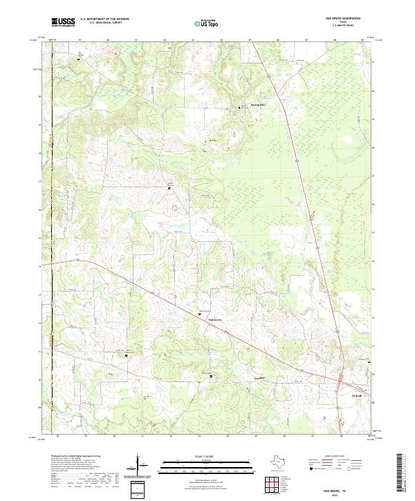 Oak Grove, TX — USGS 7.5-minute topo (2022)