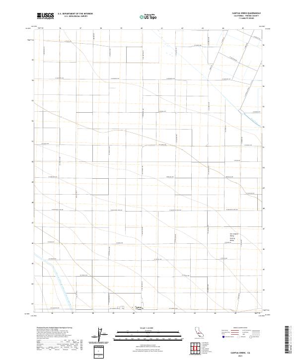Cantua Creek, CA — USGS 7.5-minute topo (2021)