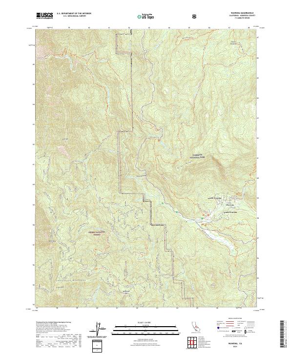 Wawona, CA — USGS 7.5-minute topo (2021)