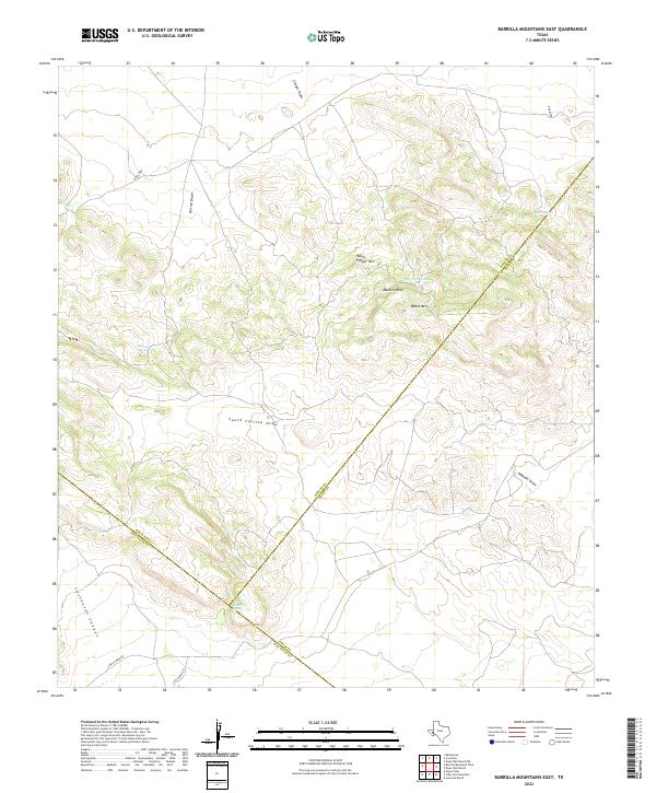 Barrilla Mountains East, TX — USGS 7.5-minute topo (2022)