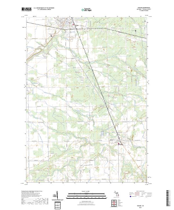 Vassar, MI — USGS 7.5-minute topo (2023)