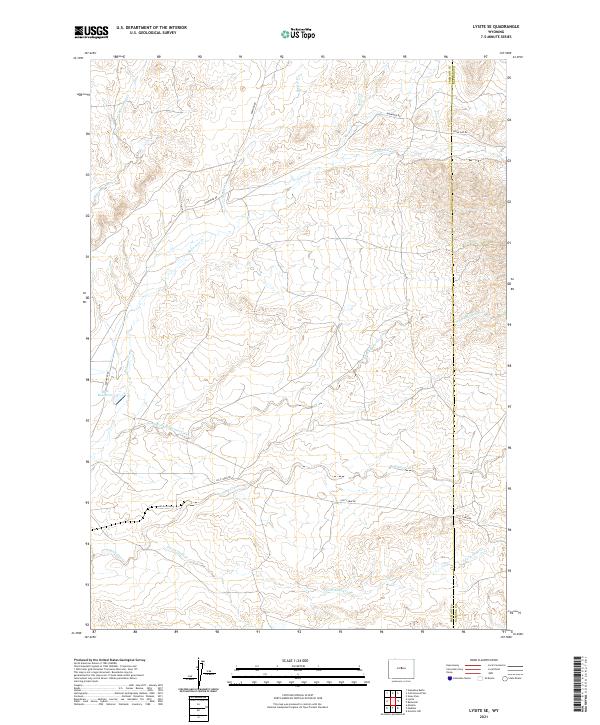 Lysite SE, WY — USGS 7.5-minute topo (2021)