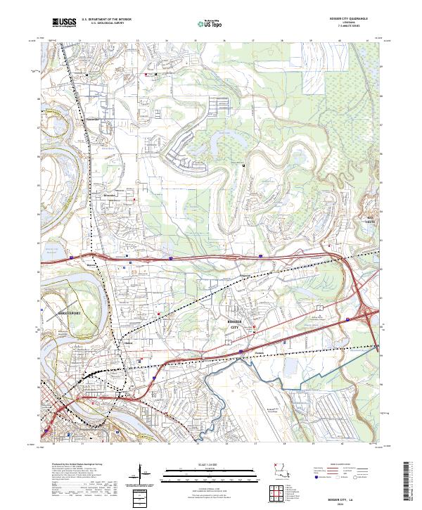 Bossier City, LA — USGS 7.5-minute topo (2024)