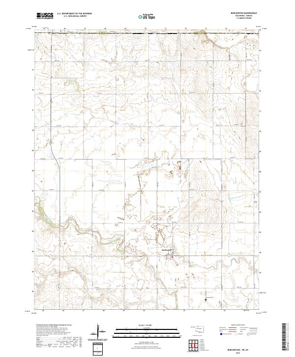 Burlington, OK-KS — USGS 7.5-minute topo (2022)