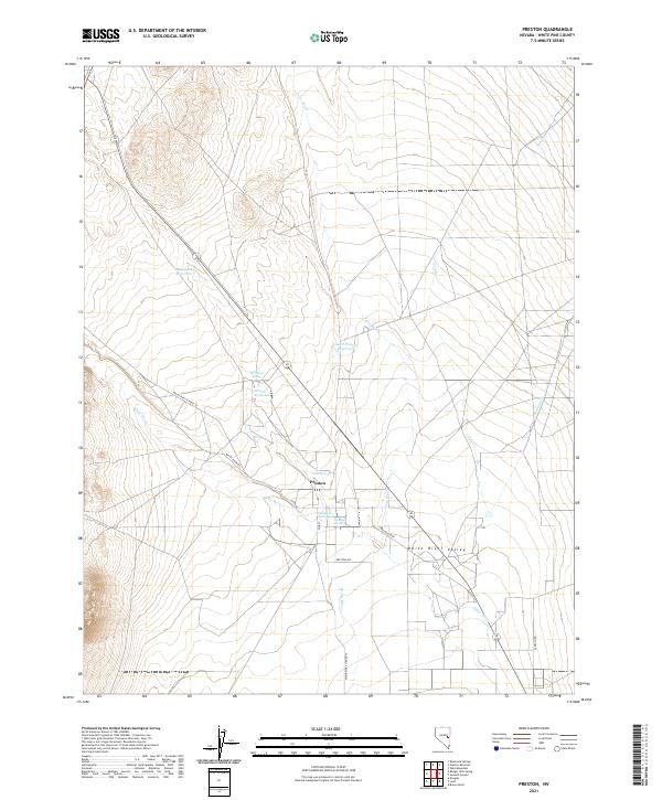 Preston, NV — USGS 7.5-minute topo (2021)