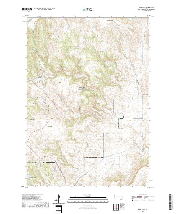 Wind Cave, SD — USGS 7.5-minute topo (2021)
