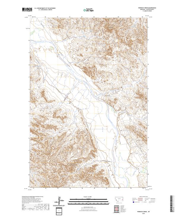 Pennock Creek, MT — USGS 7.5-minute topo (2024)