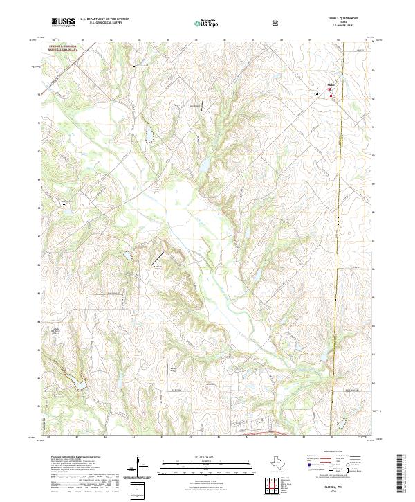 Slidell, TX — USGS 7.5-minute topo (2022)
