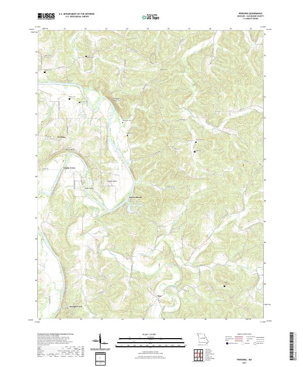 Pershing, MO — USGS 7.5-minute topo (2021)