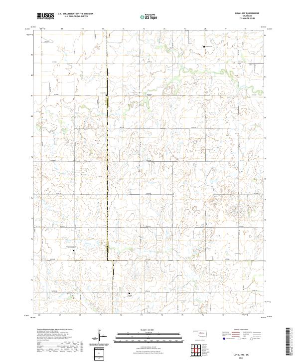 Loyal NW, OK — USGS 7.5-minute topo (2022)