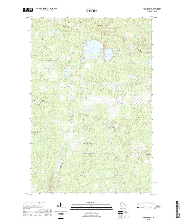 Amnicon Lake, WI — USGS 7.5-minute topo (2022)