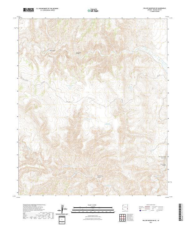 Willow Mountain SE, AZ — USGS 7.5-minute topo (2021)