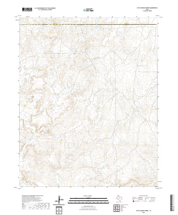 Little Indian Creek, TX — USGS 7.5-minute topo (2022)