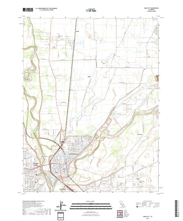 Yuba City, CA — USGS 7.5-minute topo (2021)