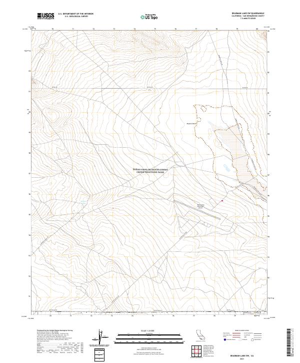 Deadman Lake SW, CA — USGS 7.5-minute topo (2021)