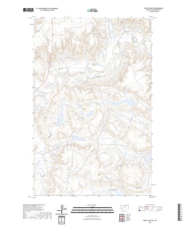 Hewitt Lake SW, MT — USGS 7.5-minute topo (2024)
