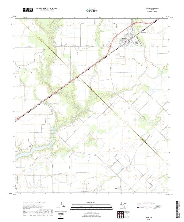 Louise, TX — USGS 7.5-minute topo (2022)