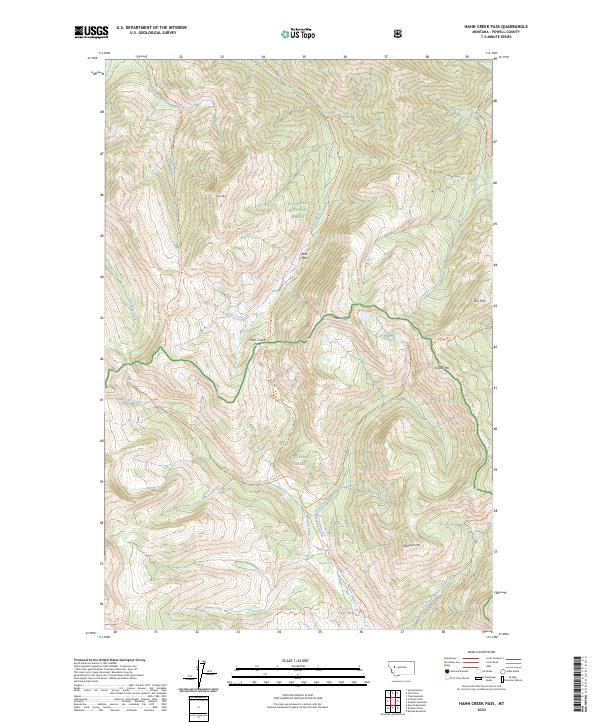 Hahn Creek Pass, MT — USGS 7.5-minute topo (2024)