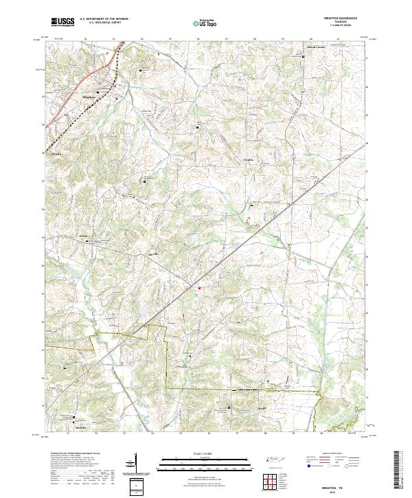 Brighton, TN — USGS 7.5-minute topo (2022)