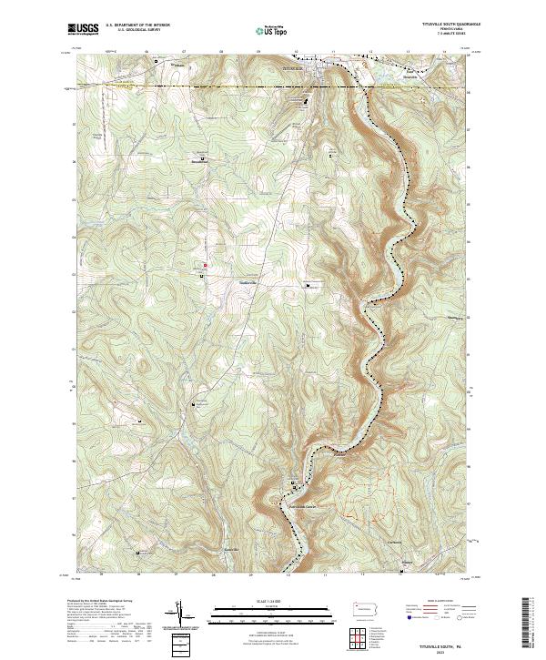 Titusville South, PA — USGS 7.5-minute topo (2023)