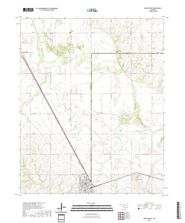 Geary North, OK — USGS 7.5-minute topo (2022)