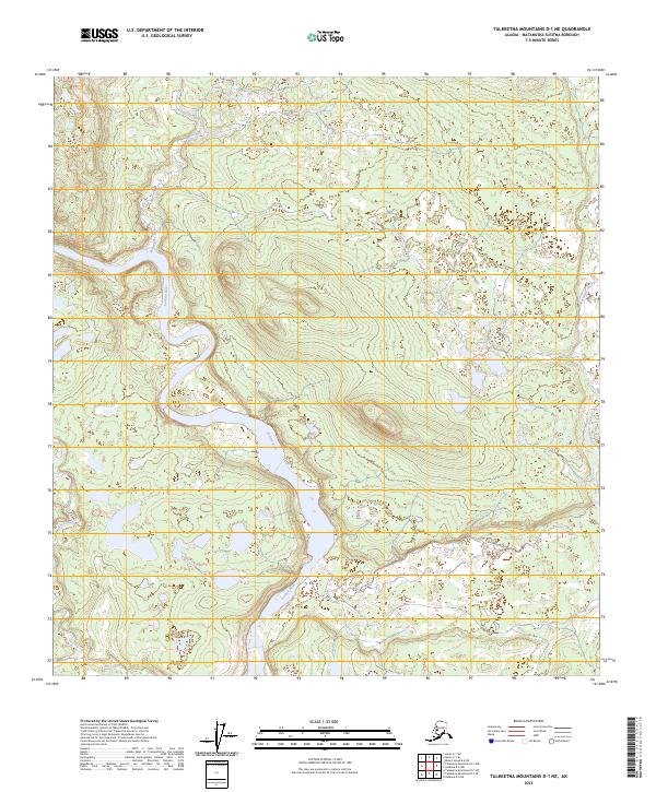 Talkeetna Mountains D-1 NE, AK — USGS 7.5-minute topo (2023)