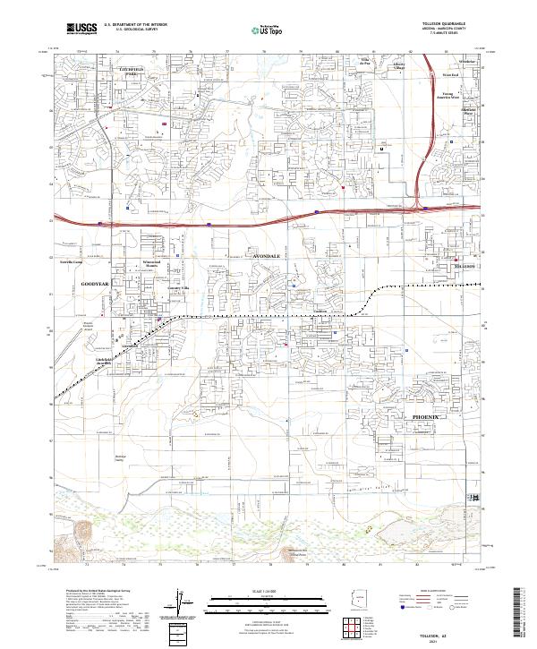 Tolleson, AZ — USGS 7.5-minute topo (2021)