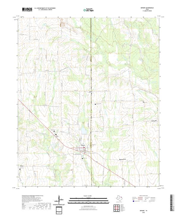 Deport, TX — USGS 7.5-minute topo (2022)