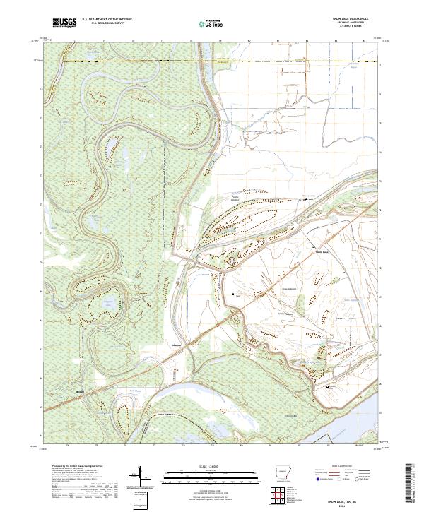 Snow Lake, AR-MS — USGS 7.5-minute topo (2024)