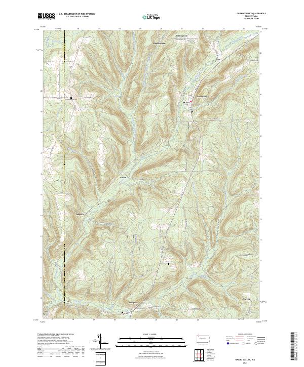 Grand Valley, PA — USGS 7.5-minute topo (2023)