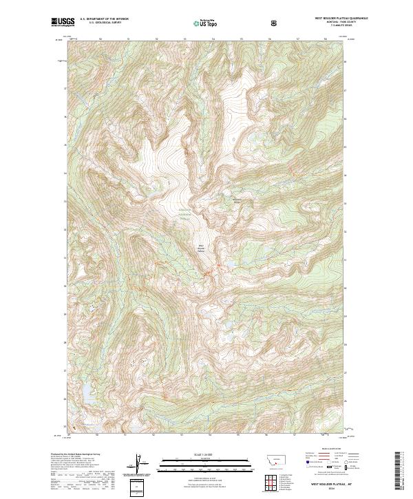 West Boulder Plateau, MT — USGS 7.5-minute topo (2024)