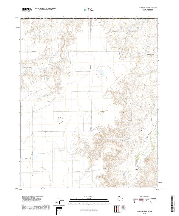 Hansford Camp, TX-OK — USGS 7.5-minute topo (2022)