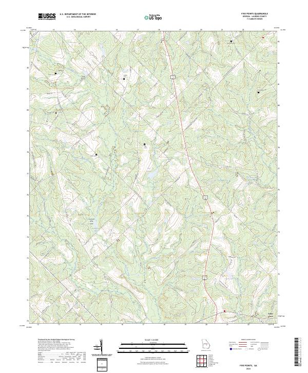 Five Points, GA — USGS 7.5-minute topo (2024)