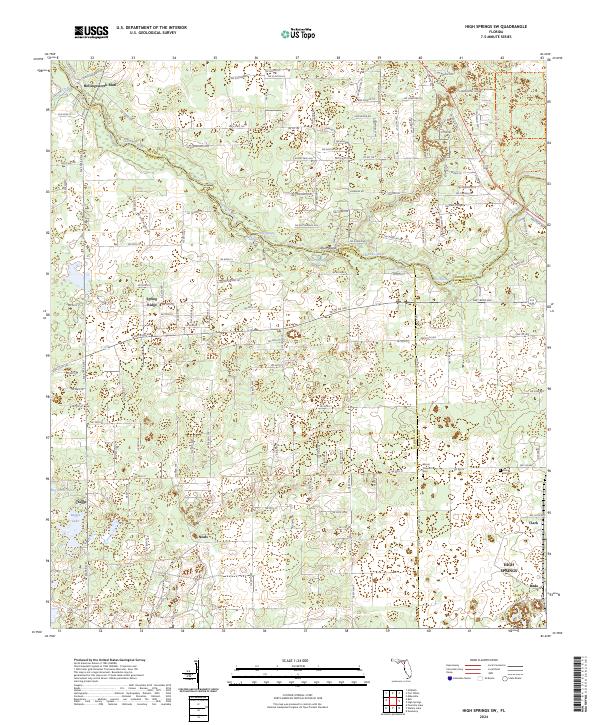 High Springs SW, FL — USGS 7.5-minute topo (2024)