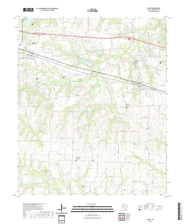 Ector, TX — USGS 7.5-minute topo (2022)