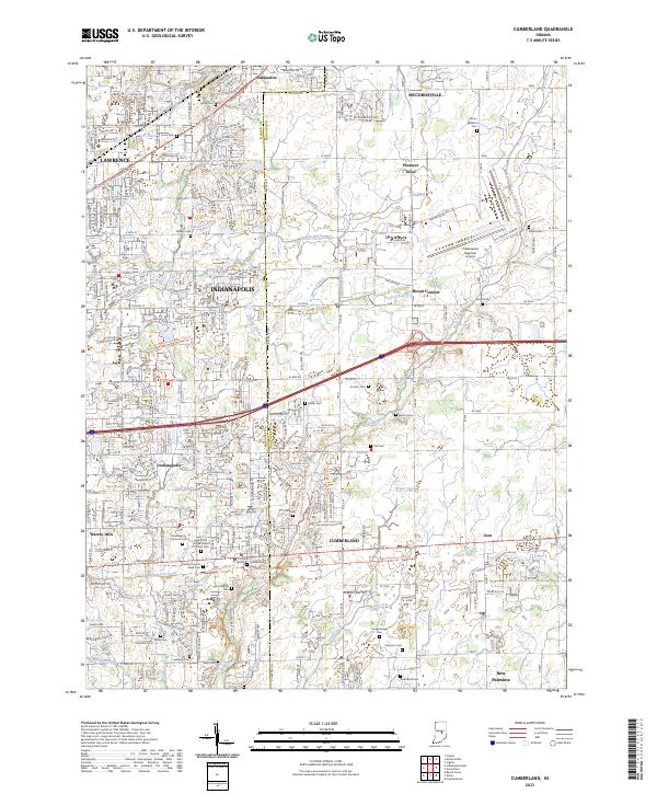 Cumberland, IN — USGS 7.5-minute topo (2023)