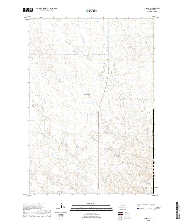 Avance SE, SD — USGS 7.5-minute topo (2021)